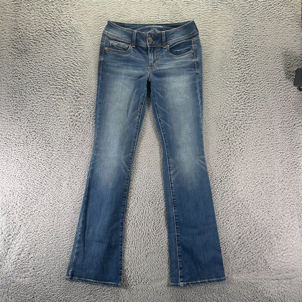 American Eagle Outfitters Kick Jeans Womens 4 Blue Cotton Denim Bootcut Stretch
